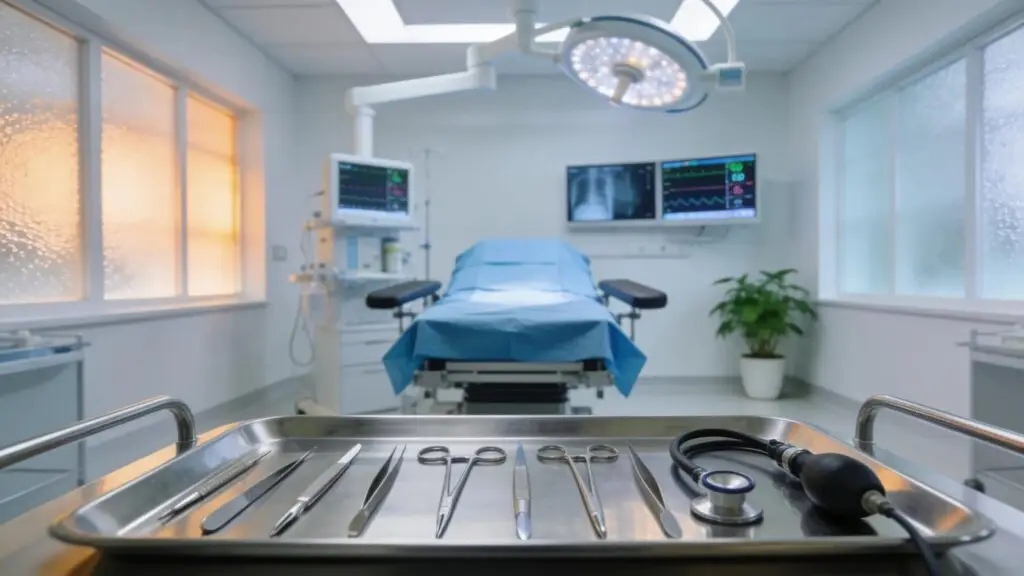 Advanced surgical suite highlighting migraine surgery tools and a serene environment